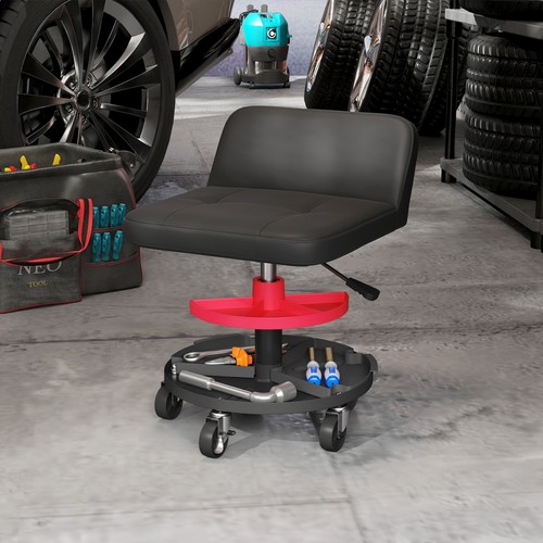 Homcom rolling mechanic stool - homcom,